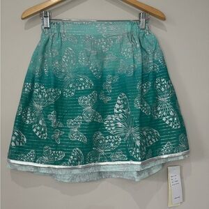 Millenium NWT ombré butterfly print silver detail paper waist band mini skirt M